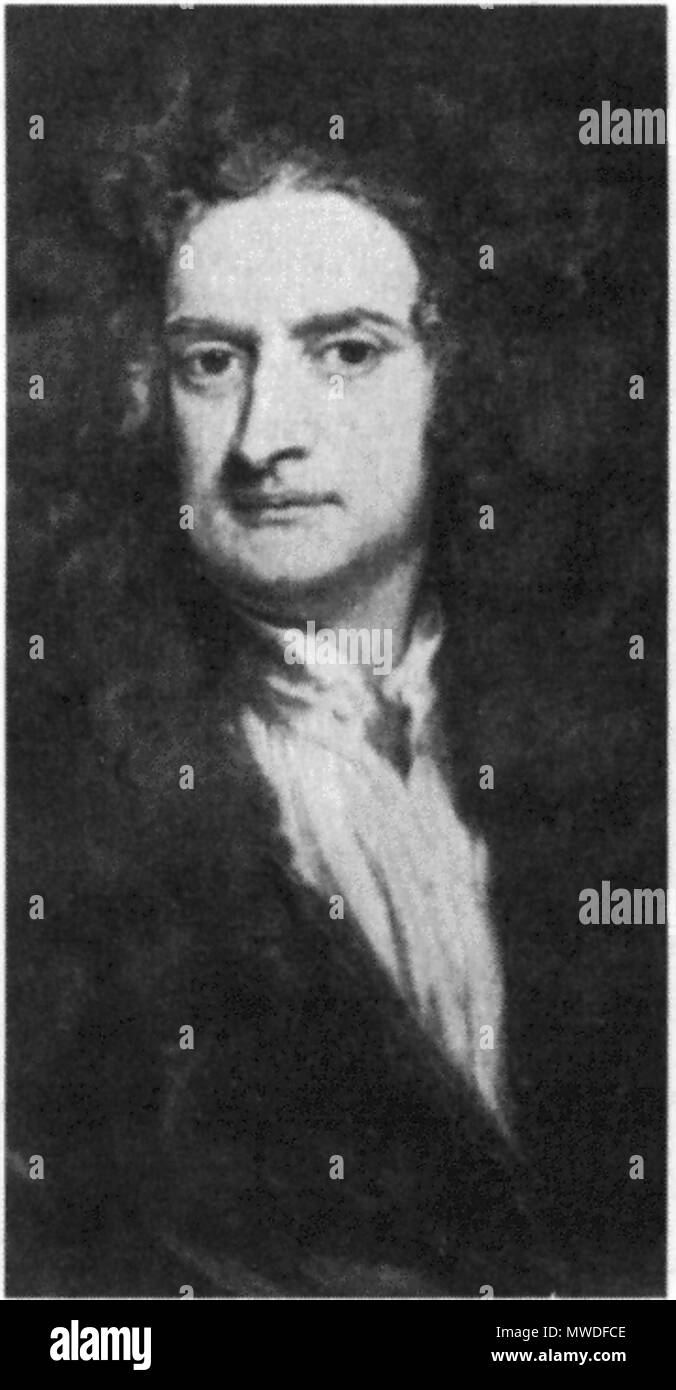 . Portrait of Isaac Newton. Unknown date. Unknown 299 Isaac Newton Stock Photo