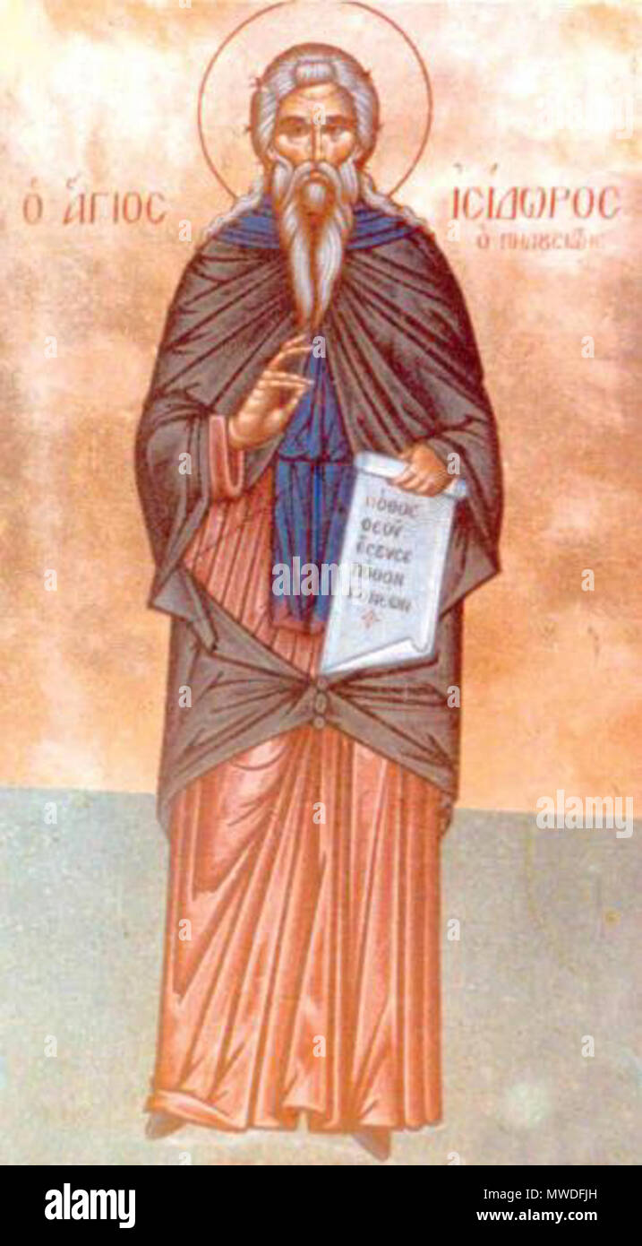 . Isidore of Pelusium (ortodox icon) . Unknown 300 Isidore of Pelusium Stock Photo