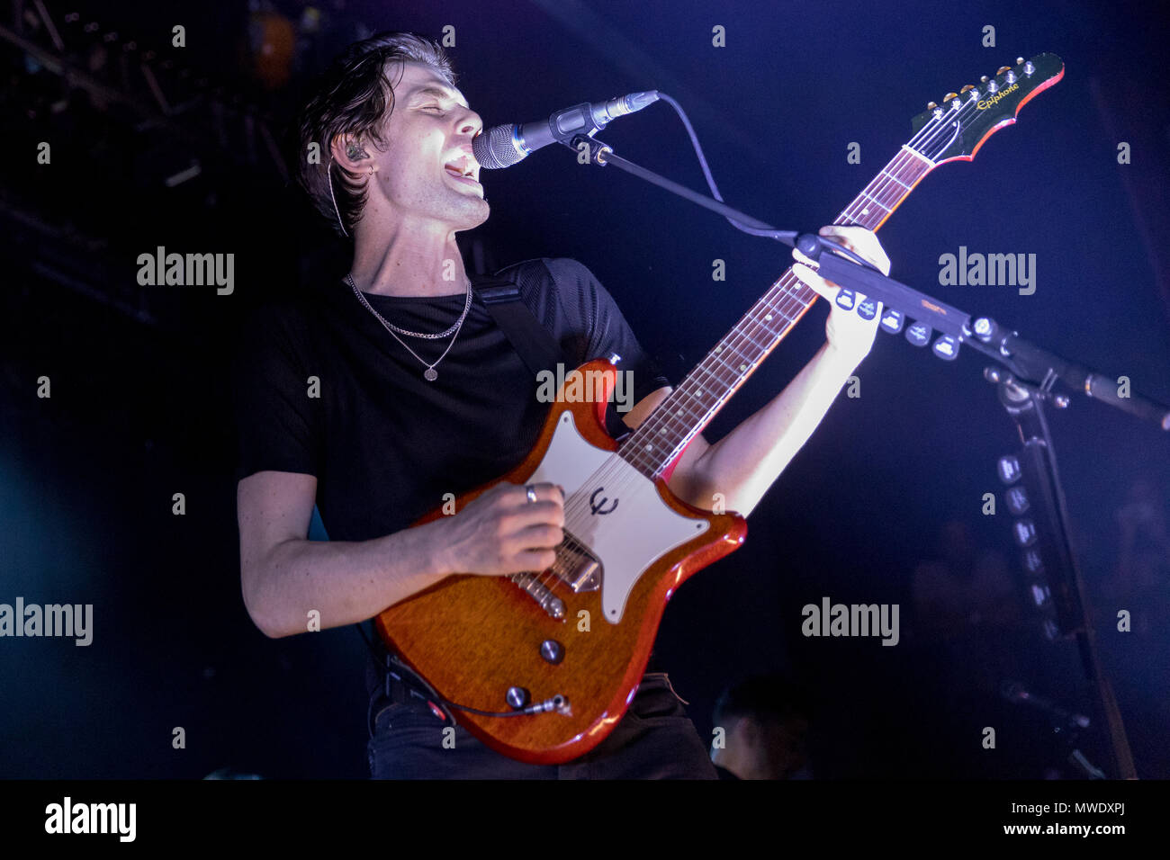 James Bay performs live on stage at the O2 Academy in Sheffield, UK, 1st June 2018. Stock Photo