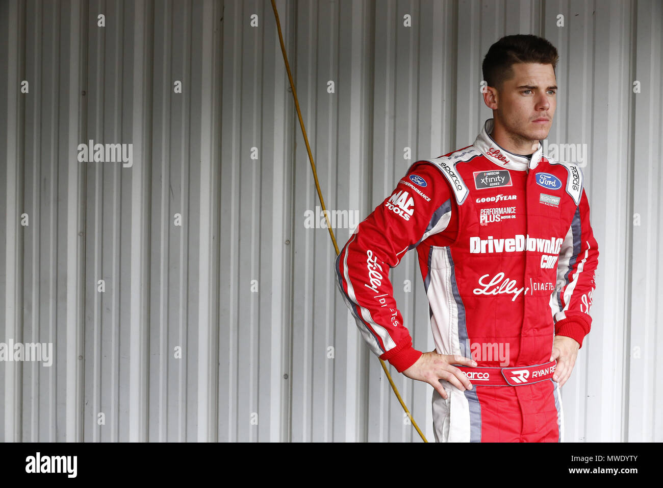 Ryan Reed 16 Long Pond, Pennsylvania, USA. 1st June, 2018. Ryan Reed (16) hangs out ...