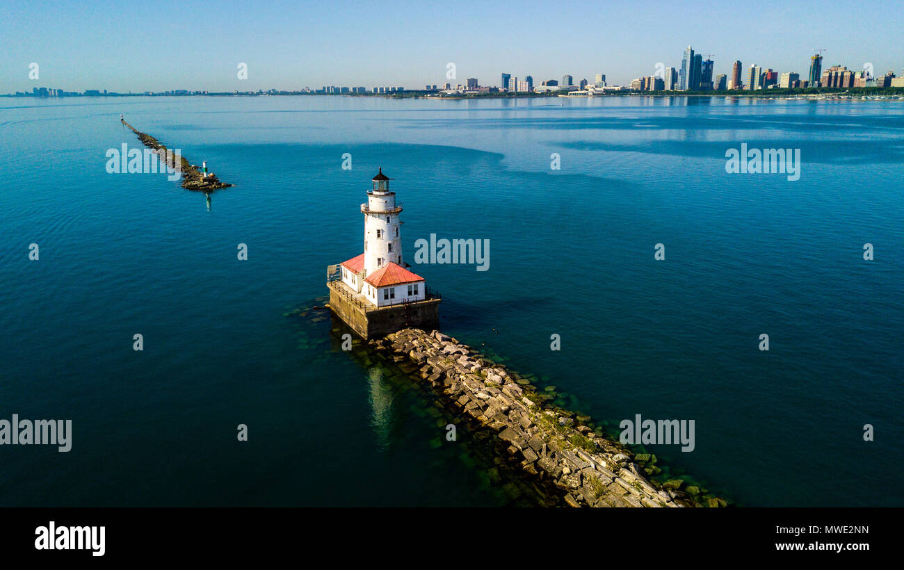 Chicago Harbor Lighthouse, 1893, Chicago, Illinois, USA Stock Photo - Alamy