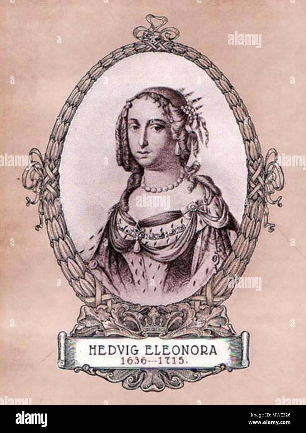 . English: Queen Hedwig Eleanor of Sweden (1636-1715) . circa 1915 (from older work). Ernst Westerberg 269 Hedwig Eleanor of Sweden 1915 by Ernst Westerberg Stock Photo