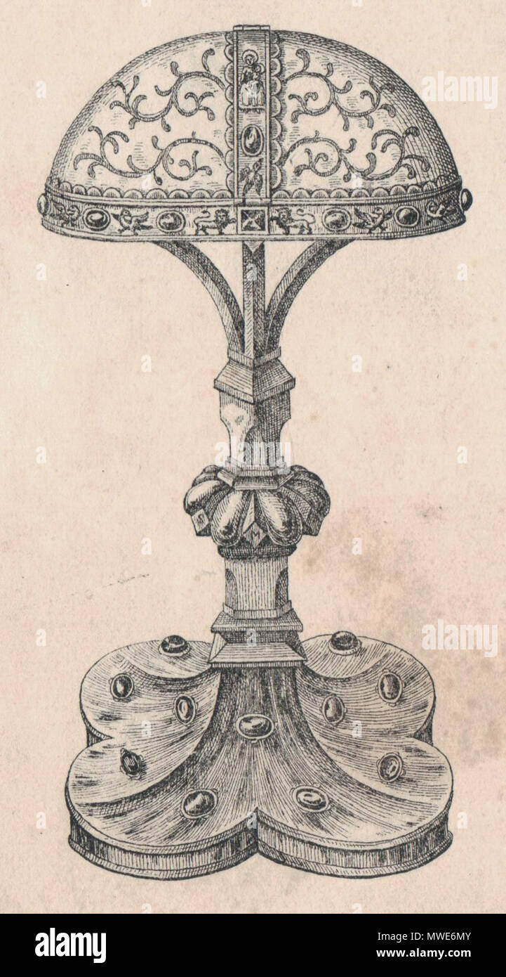 . Deutsch: Historische Zeichnung des Marienreliquiars im Hildesheimer Domschatz . 1840. Unknown 278 Hildesheim Marienreliquiar Stock Photo