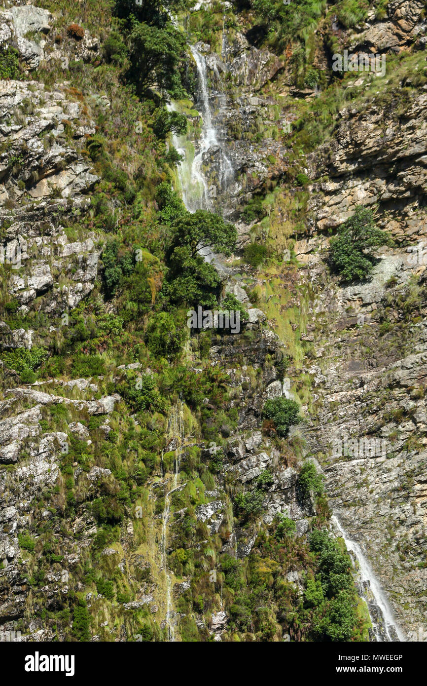Ribbon waterfall in the sunshine from the Tweede Waterval hike in the