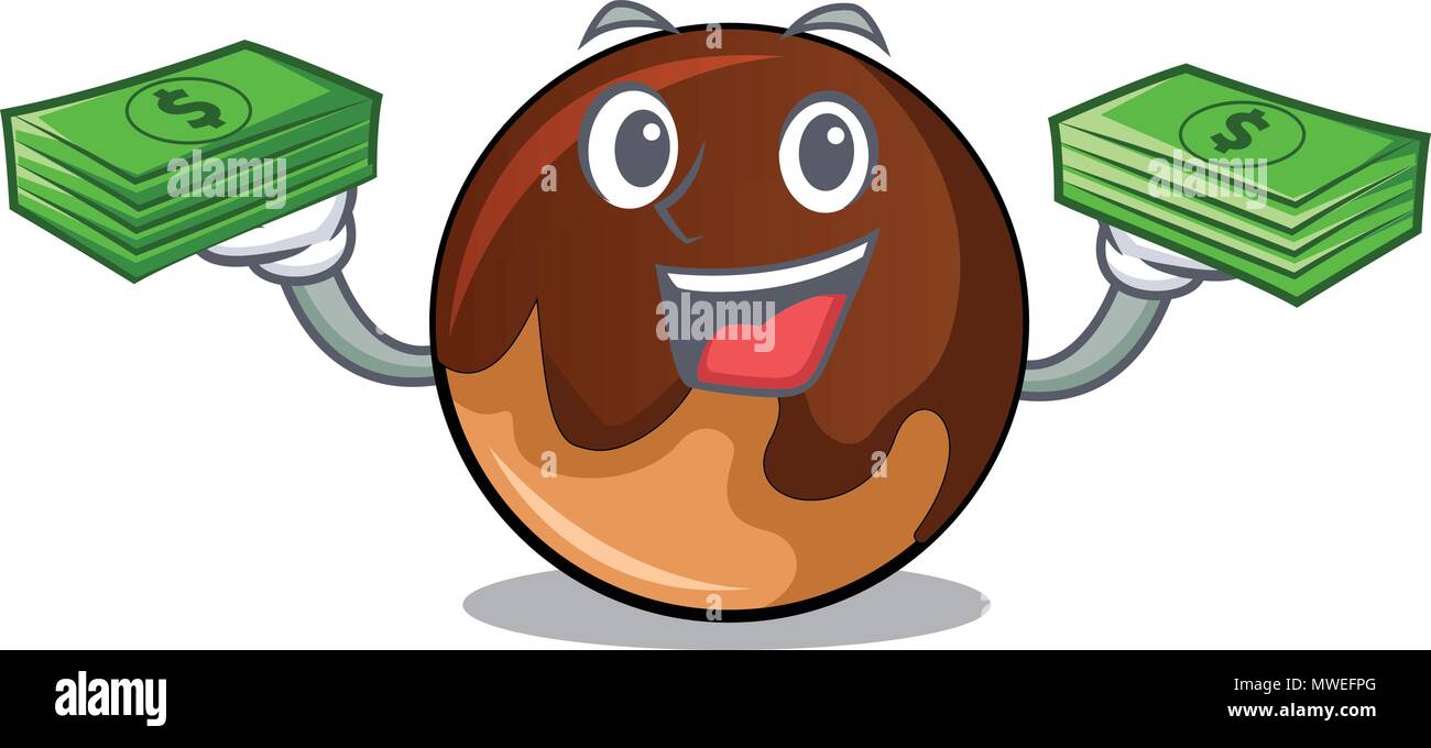 With money bag chocolate donut mascot cartoon Stock Vector Image & Art ...
