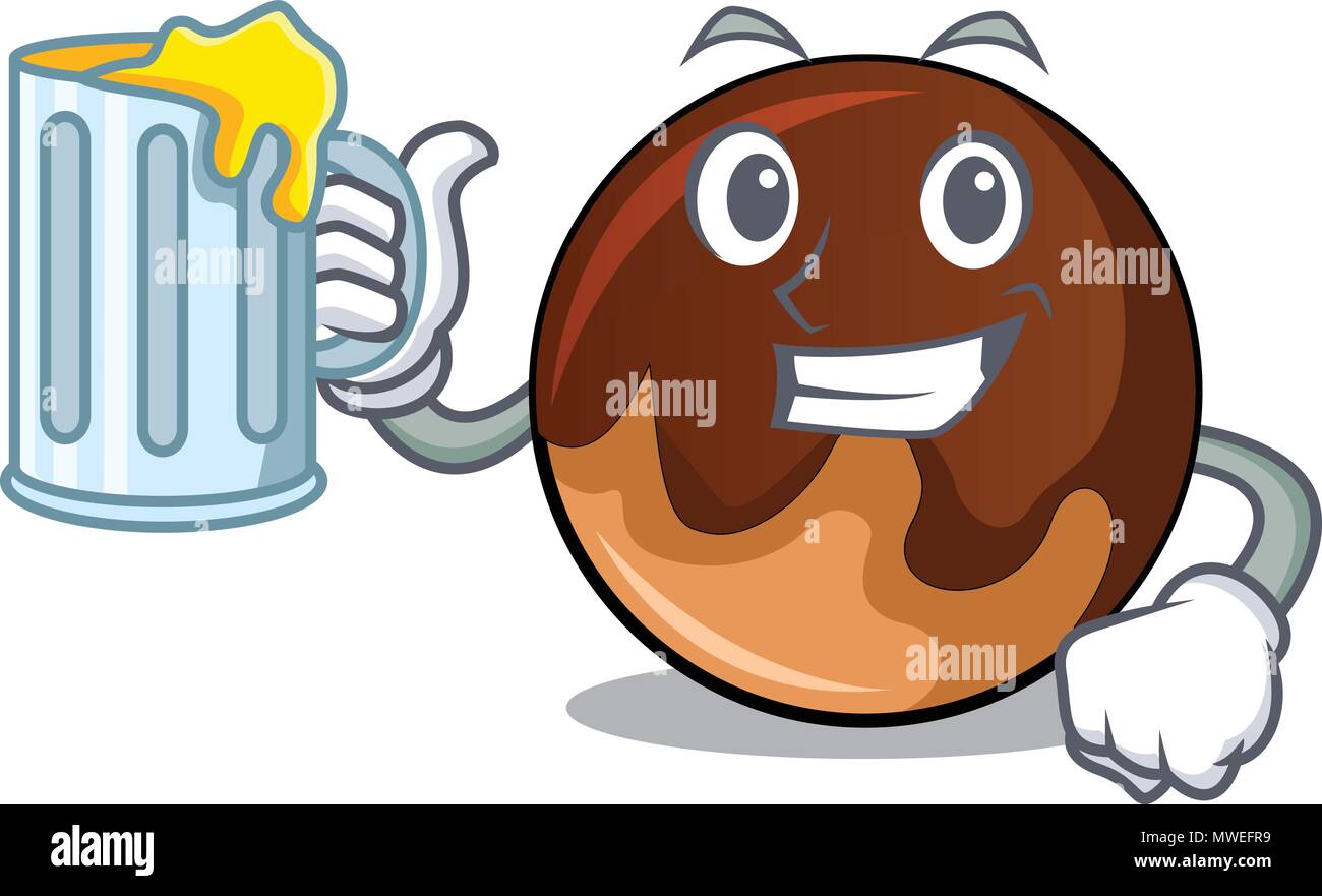 With juice chocolate donut mascot cartoon Stock Vector Image & Art - Alamy
