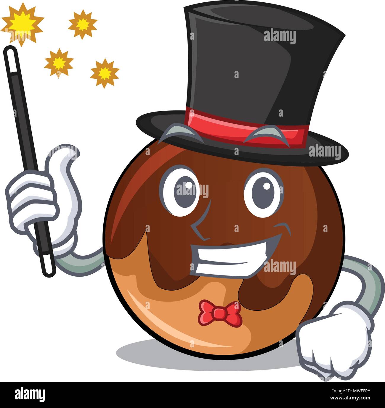 Magician chocolate donut mascot cartoon Stock Vector Image & Art - Alamy