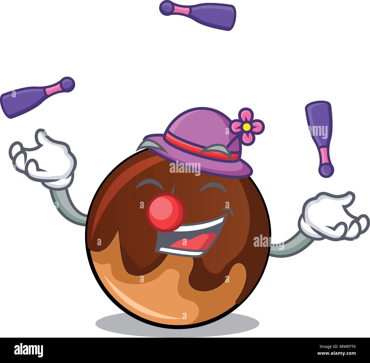 Juggling chocolate donut mascot cartoon Stock Vector Image & Art - Alamy