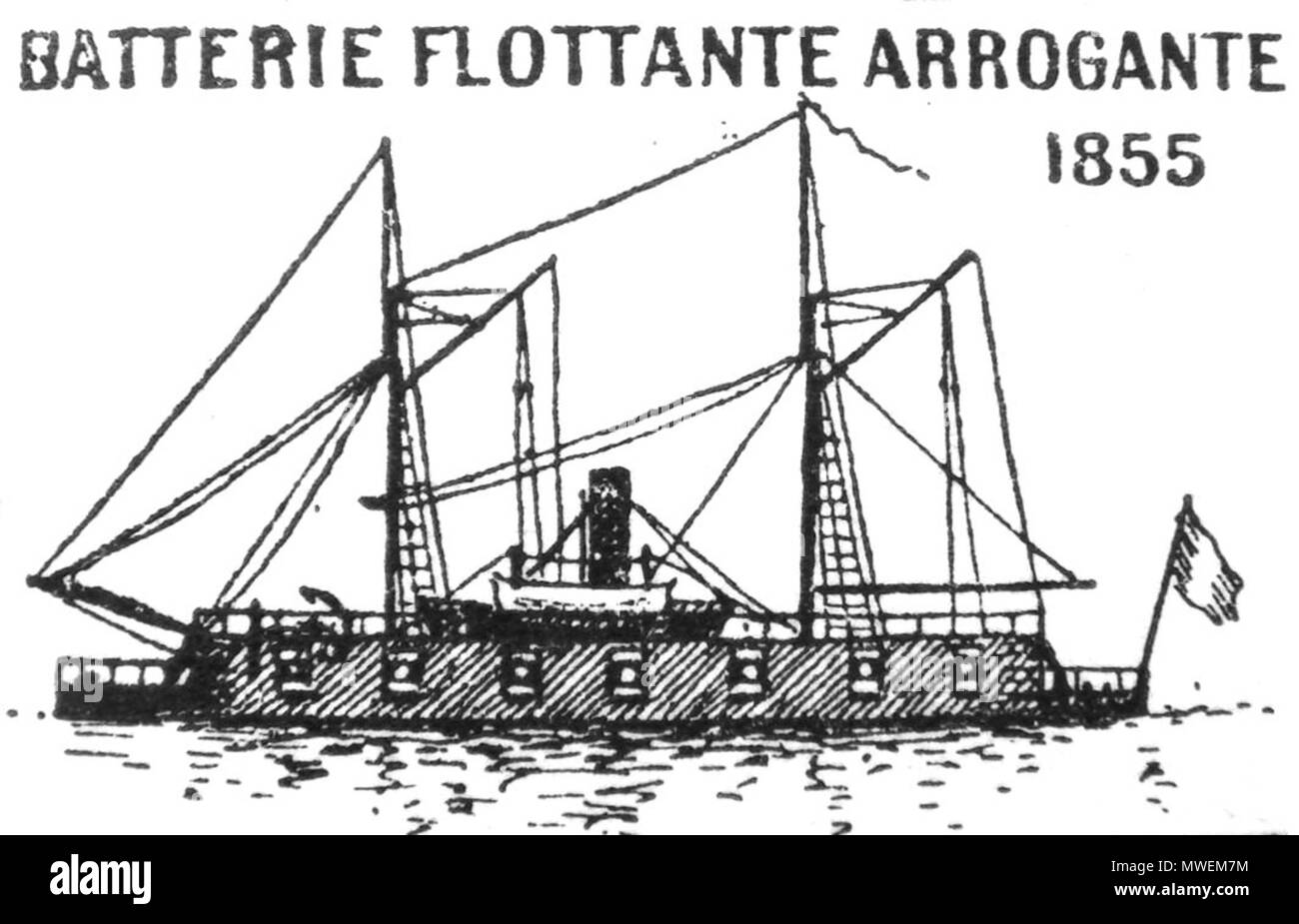 . French ironclad floating battery 'Arrogante', 1855. 1898. Unknown 299 IroncladFloatingBatteryArrogante1855 Stock Photo