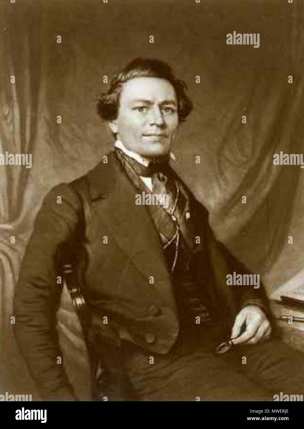 . Engraving of John Sartain (1808-1897) . circa 1840s. Unknown 322 JohnSartain Stock Photo