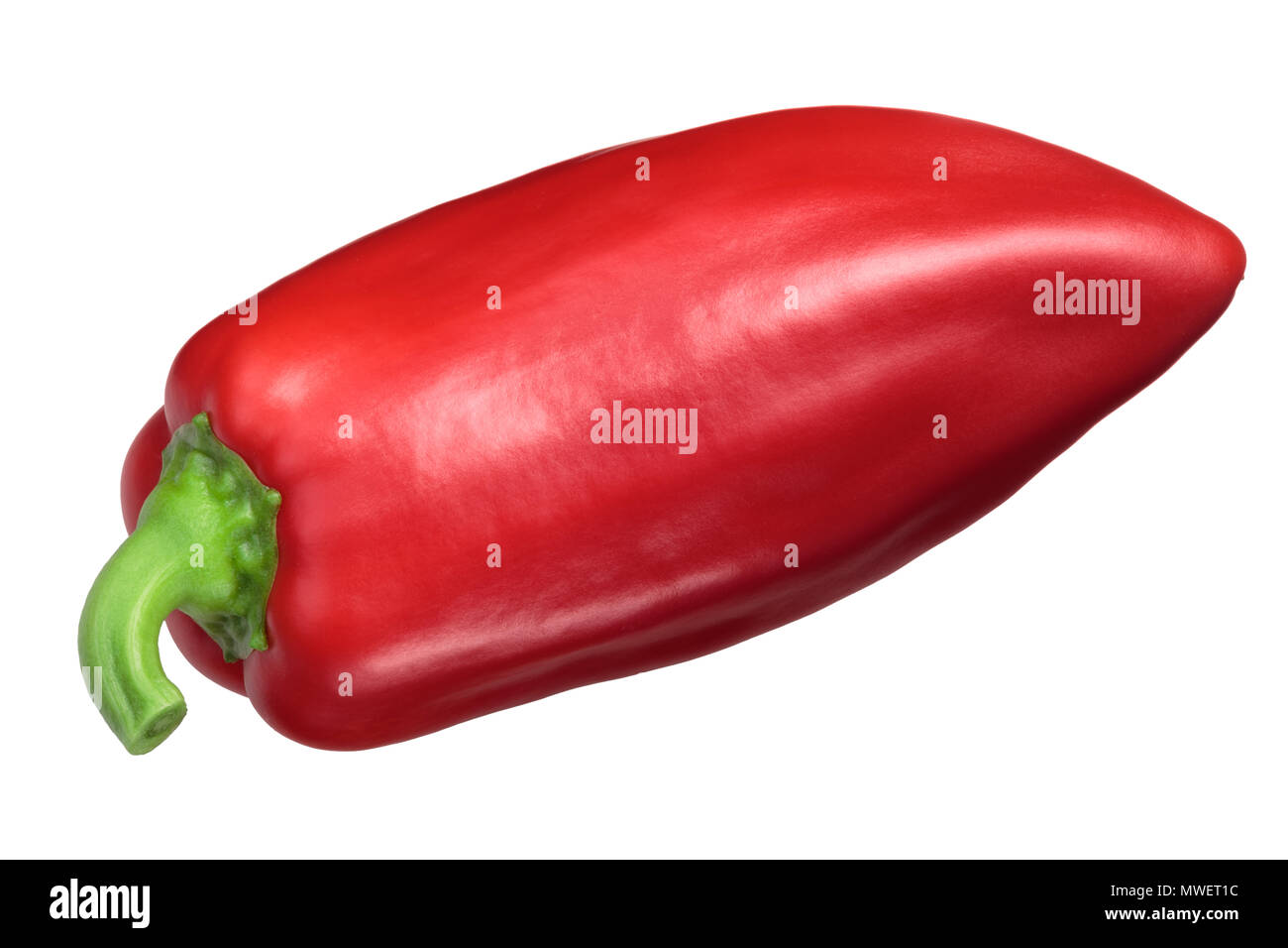 Red sweet bell pepper Grueso de Plaza, a Spanish heirloom, fresh, whole