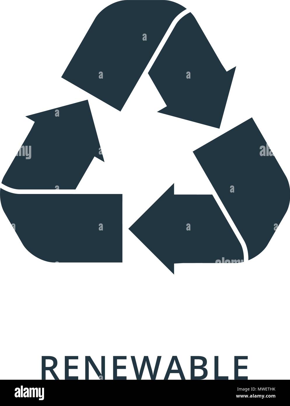 Renewable icon. Flat style icon design. UI. Illustration of renewable icon. Pictogram isolated on white. Ready to use in web design, apps, software, print. Stock Vector