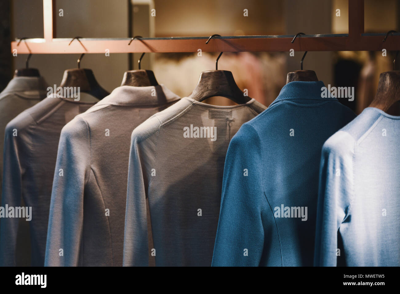 Clothing on racks in a store in Venice Stock Photo Alamy