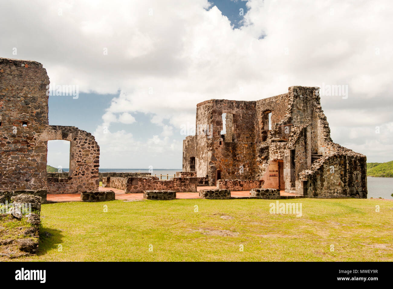 The ruins of Château Dubuc on the Caravelle peninsula, Martinique Stock Photo