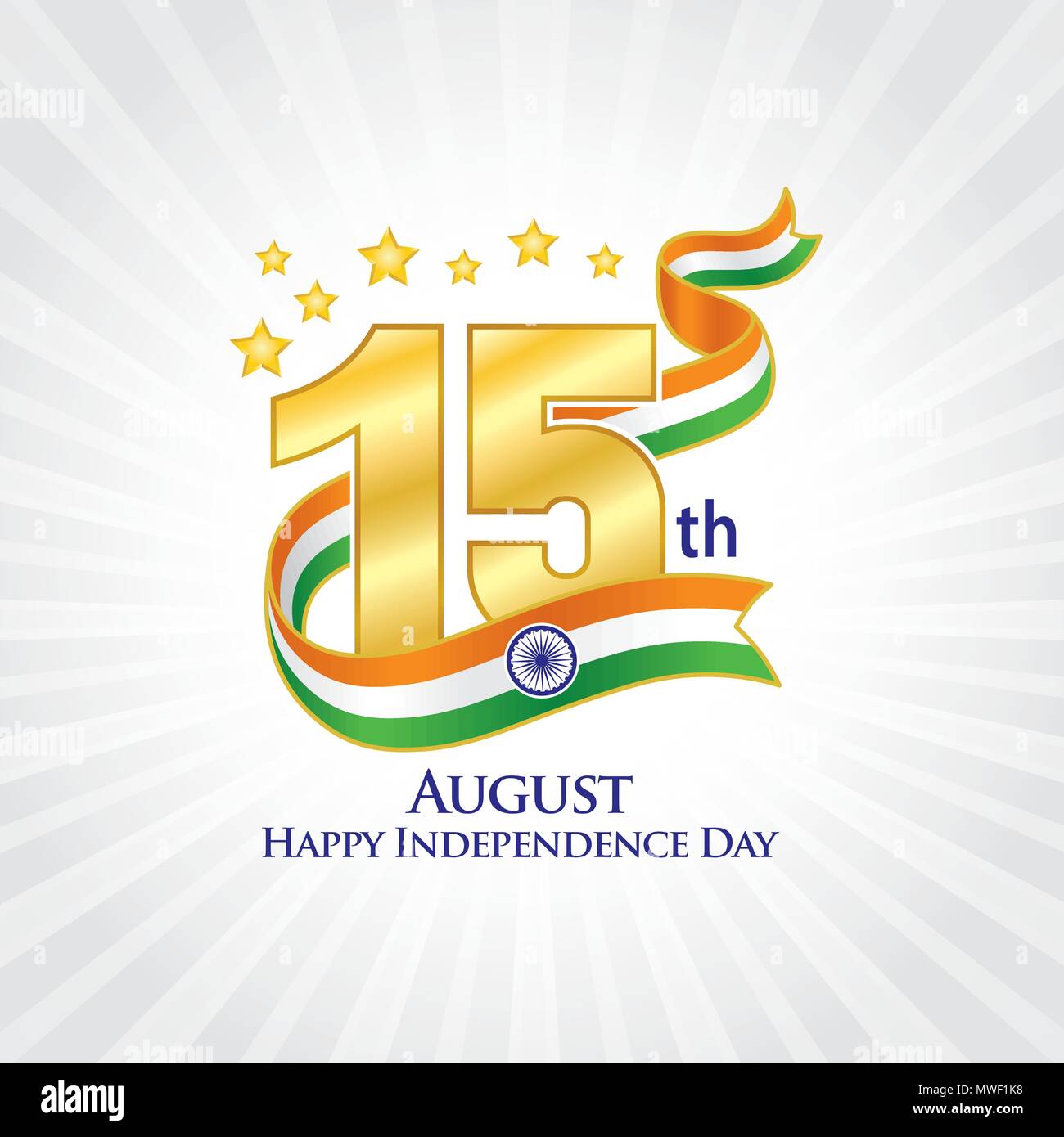 15th August india Independence Logo, Typographic emblems & badge with grey  background, An inscription in English 