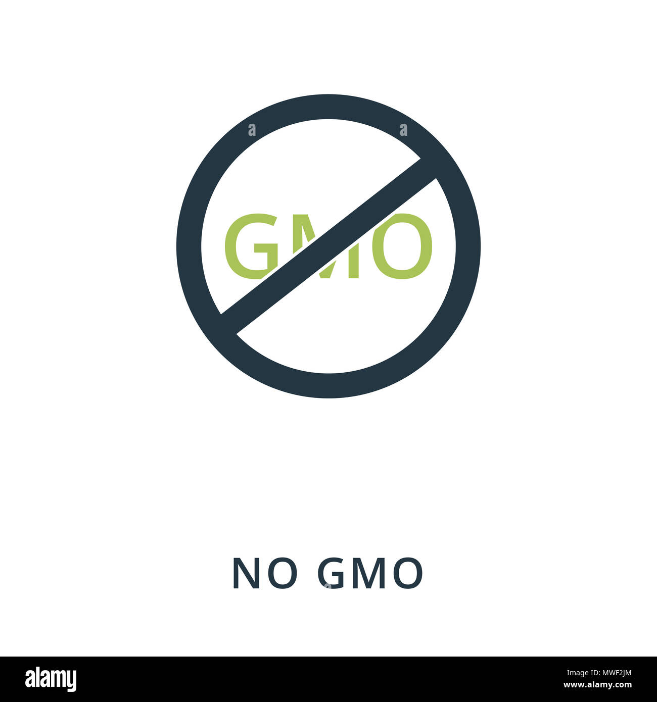 No Gmo icon. Flat style icon design. UI. Illustration of no gmo icon. Pictogram isolated on white. Ready to use in web design, apps, software, print. Stock Photo