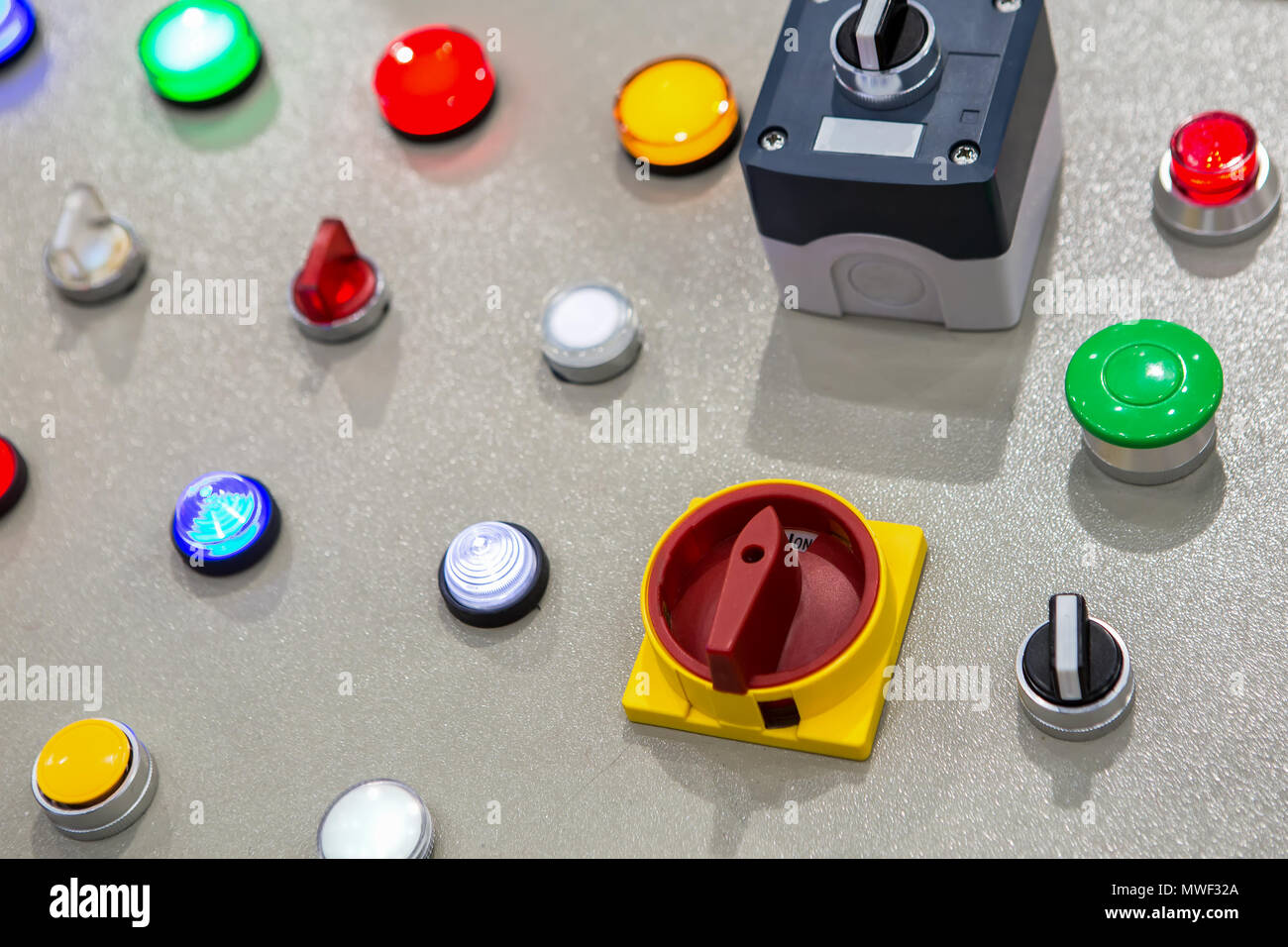 Electrical Control Panel Contains Switch Buttons For Operating 