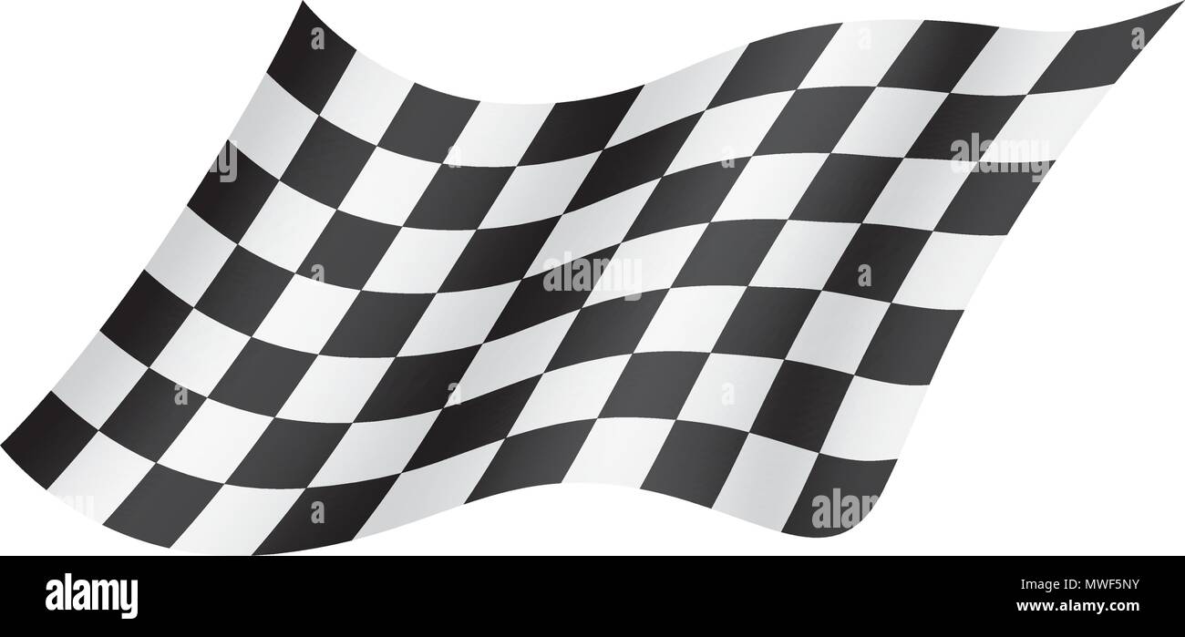 Black and white checkered auto racing flags and finishing tape vector