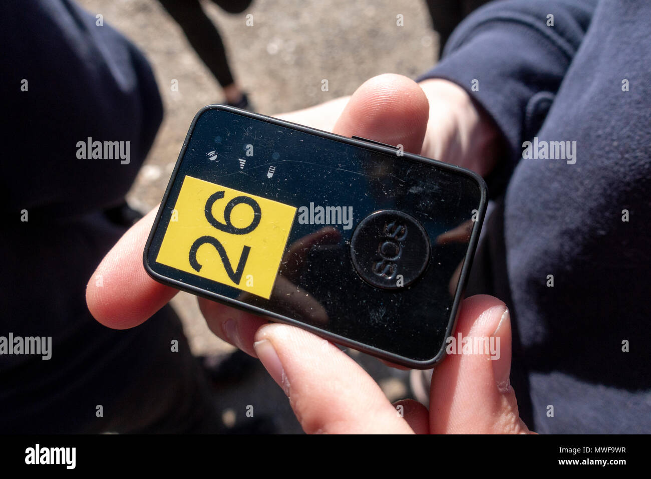 A GPS tracking device used on a UK school Duke of Edinburgh trip as an  emergency contact device and route recorder for future study Stock Photo -  Alamy