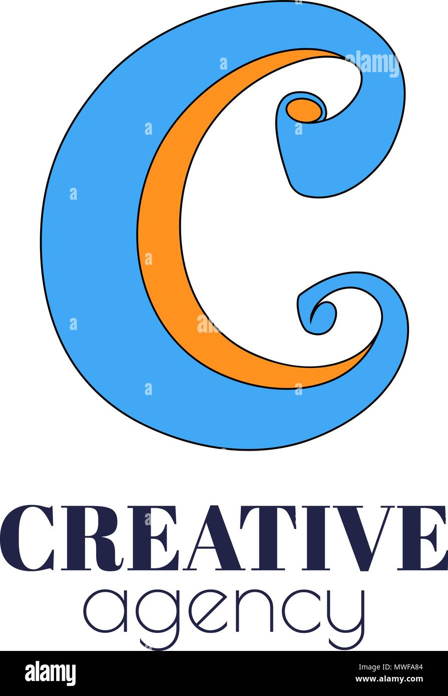 Letter C Logo Design In Hand Lettering Style Stock Vector Image Art Alamy