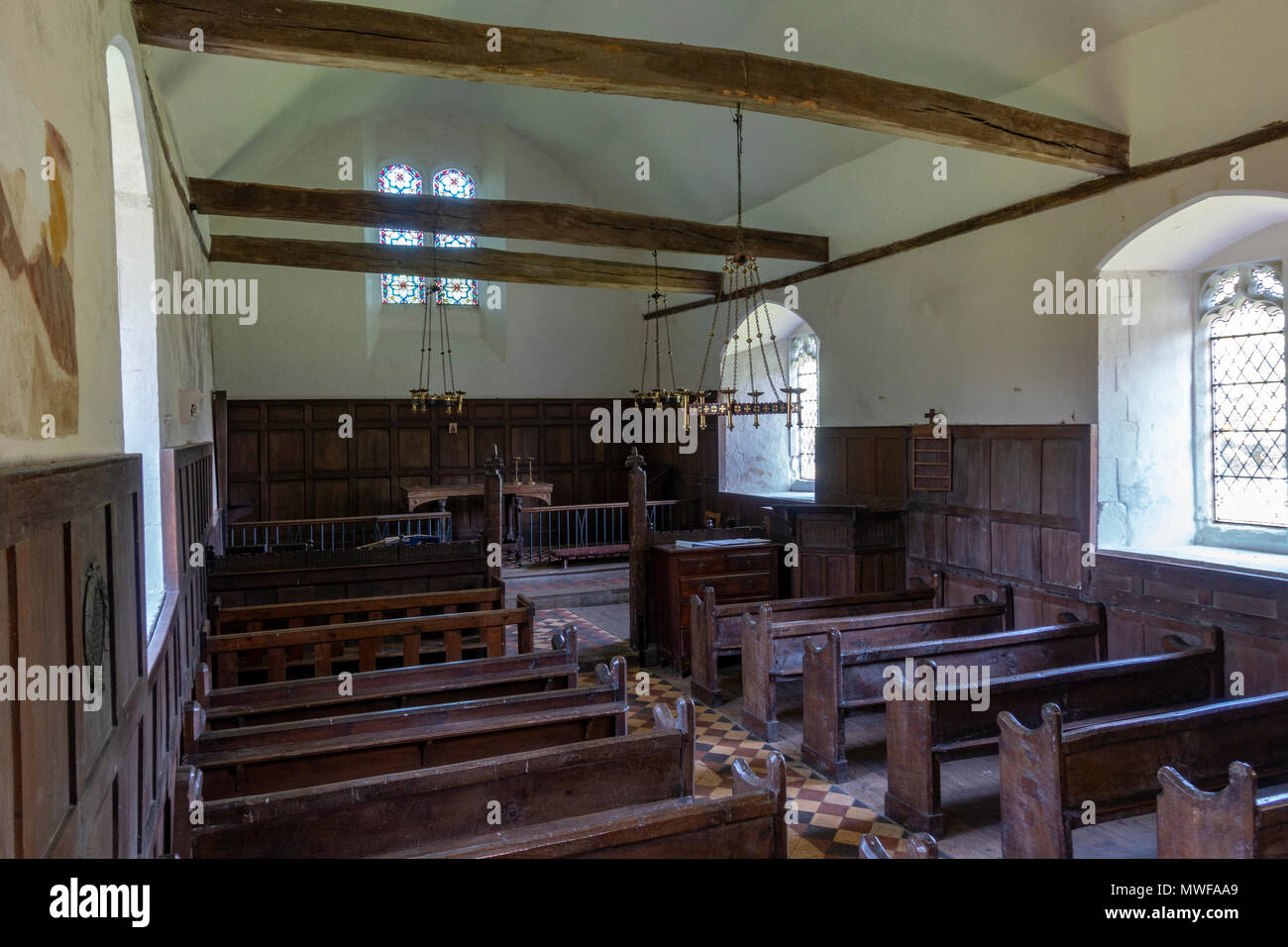 Inside the Church of St Mary Magdalene, Boveney, UK. Stock Photo
