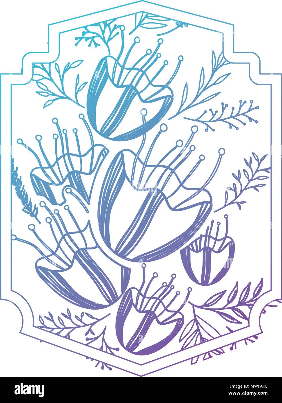 flower and leafs decorative frame Stock Vector Image & Art - Alamy