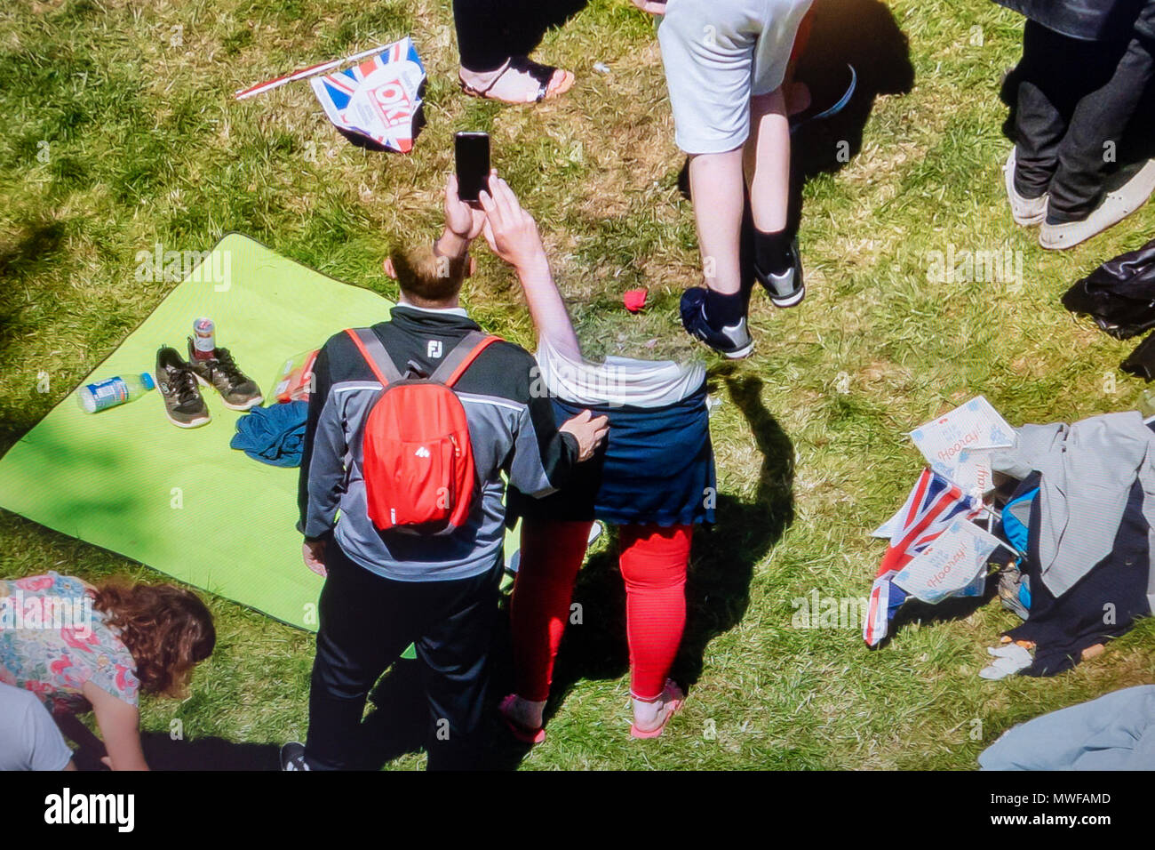 Close up (screenshot) of a photo editing error on a gigapixel image created by Huggity.com for CNN.com of the Royal Wedding in May 2018. (See notes) Stock Photo