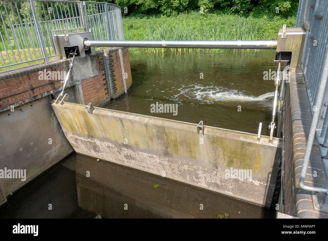 The Moor Lane offtake, part of the flood defence operations on the