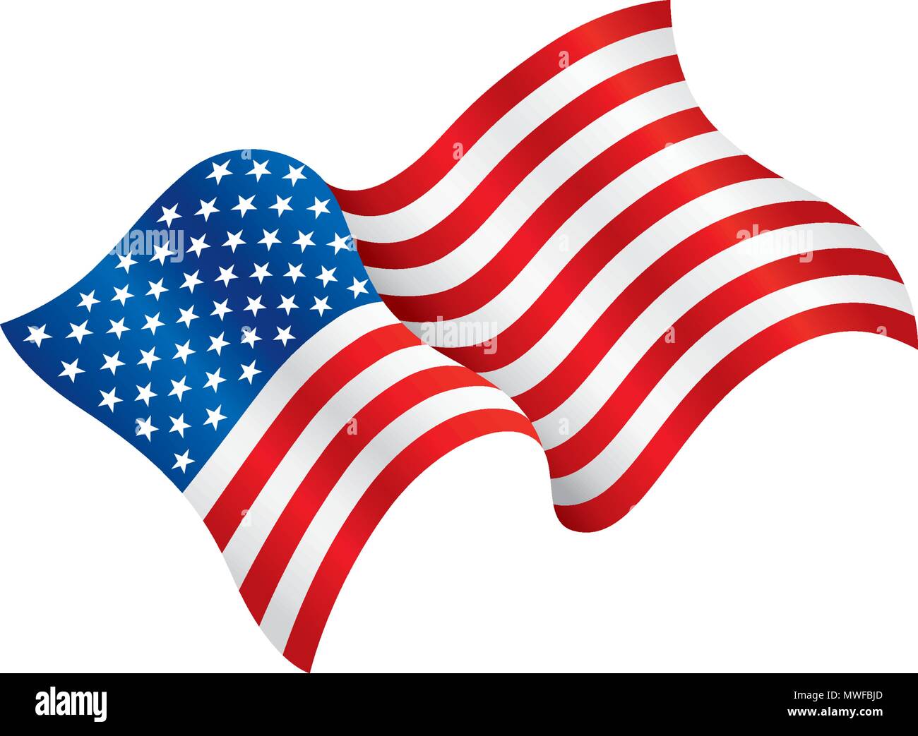 Download USA flag waving in the wind. vector illustration Stock ...