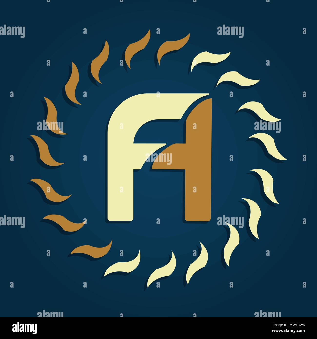 fa capital letters abstract luxury logo monogram design template