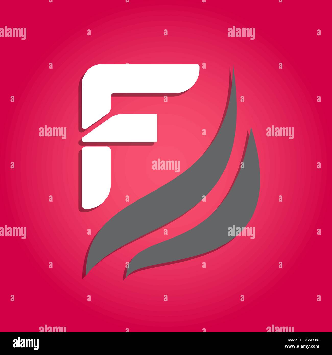 F - capital letter abstract logo design Stock Vector