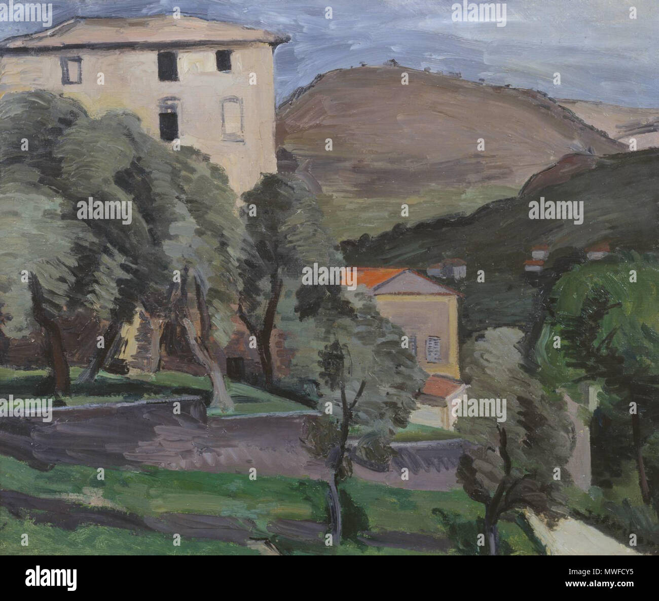 .  English: 'Landscape at Vence' signé 'J. Marchand' oil on canvas 50 x 61 cm. (19 5/8 x 24 1/8)  . 1927  312 Jean Marchand, Landscape at Vence, 1927 Stock Photo