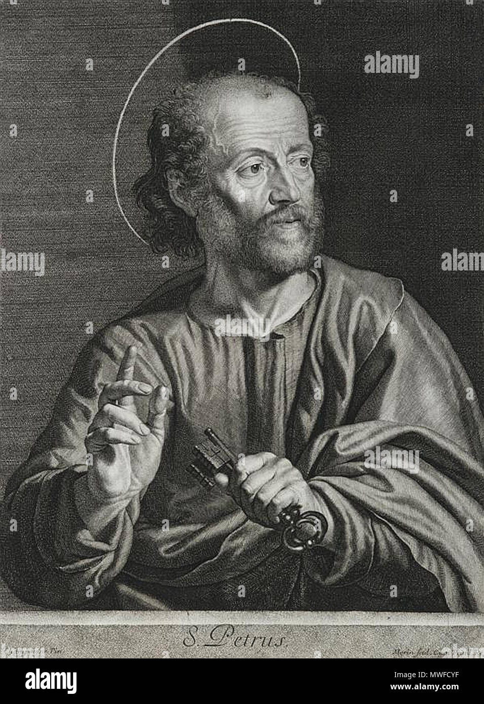 . English: JEAN MORIN. SAINT PIERRE - SAINT PAUL . before 1650. JEAN MORIN 312 JEAN MORIN - SAINT PIERRE - SAINT PAUL Stock Photo