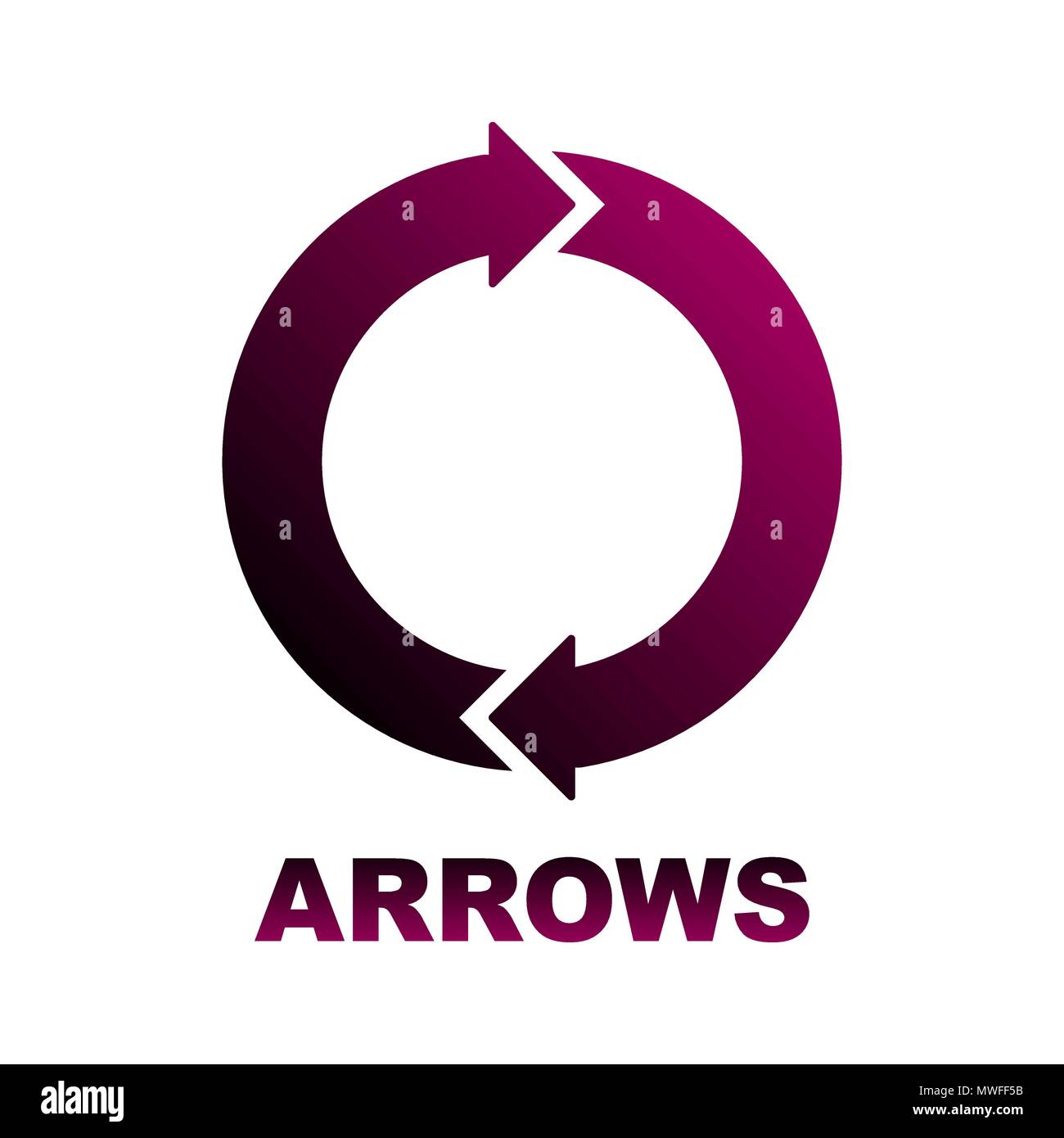 Circular arrows diagram. Two colored arrows Stock Vector