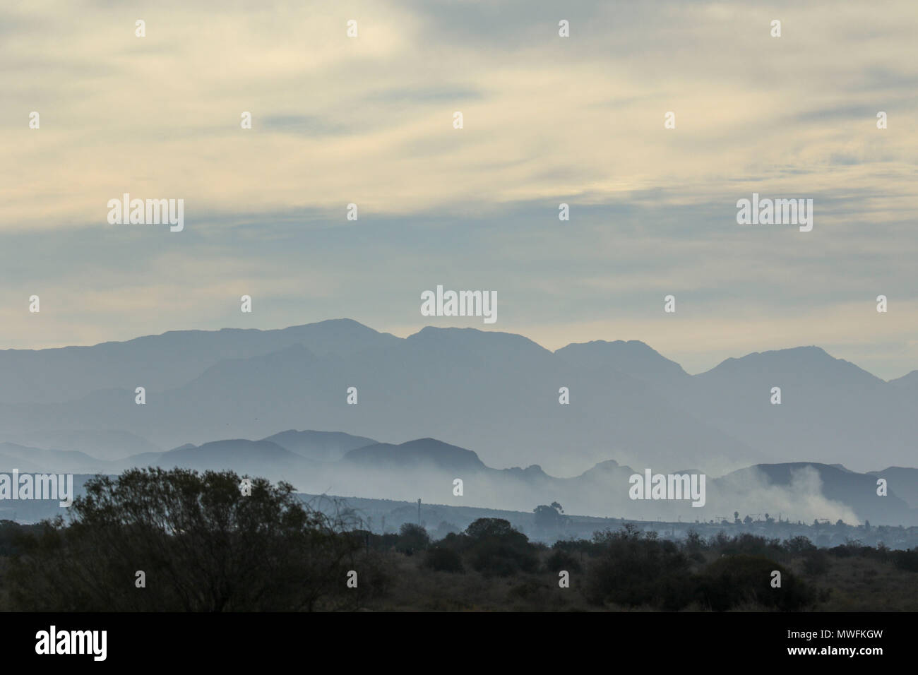Oudtshoorn farmland landscape, garden route, south africa Stock Photo