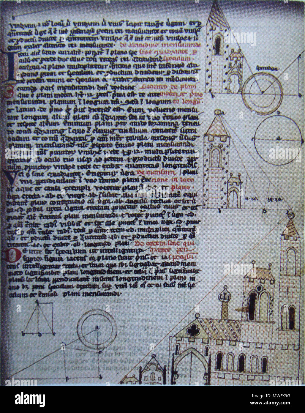 . English: Theorica Platenarum by Gerard of Cremone 13th century . 13th century. Gerard of Cremone 603 Theorica Platenarum by Gerard of Cremona 13th century Stock Photo