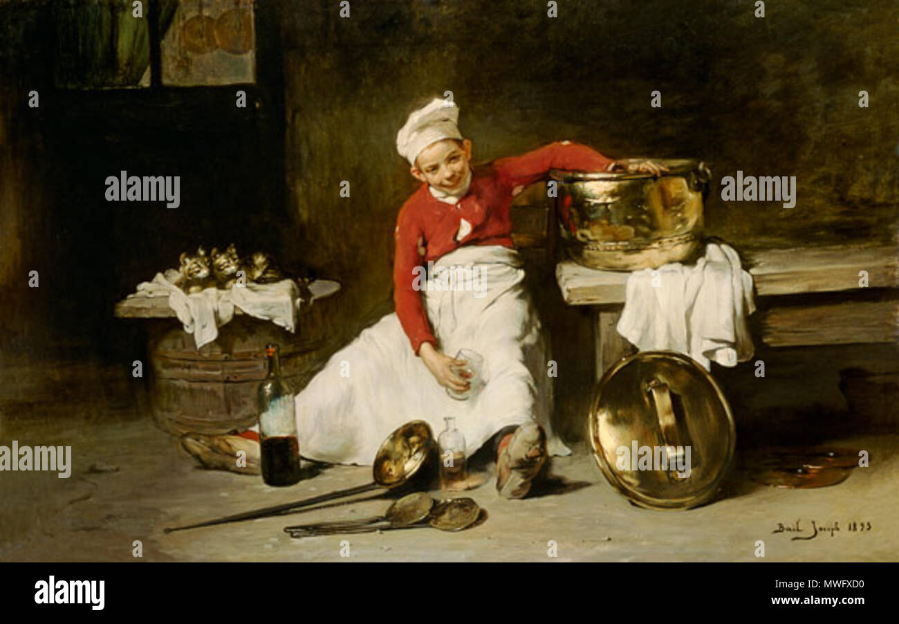 . Kitchen boy . 1893 325 JosephClaude Bail Kitchen boy Stock Photo
