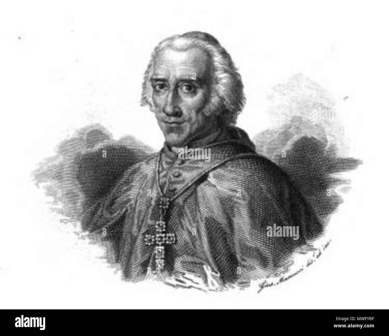 . Deutsch: Kardinal Emmanuele de Gregorio . 1840. Giulio Barluzzi 334 Kardinal Emmanuele de Gregorio Stock Photo