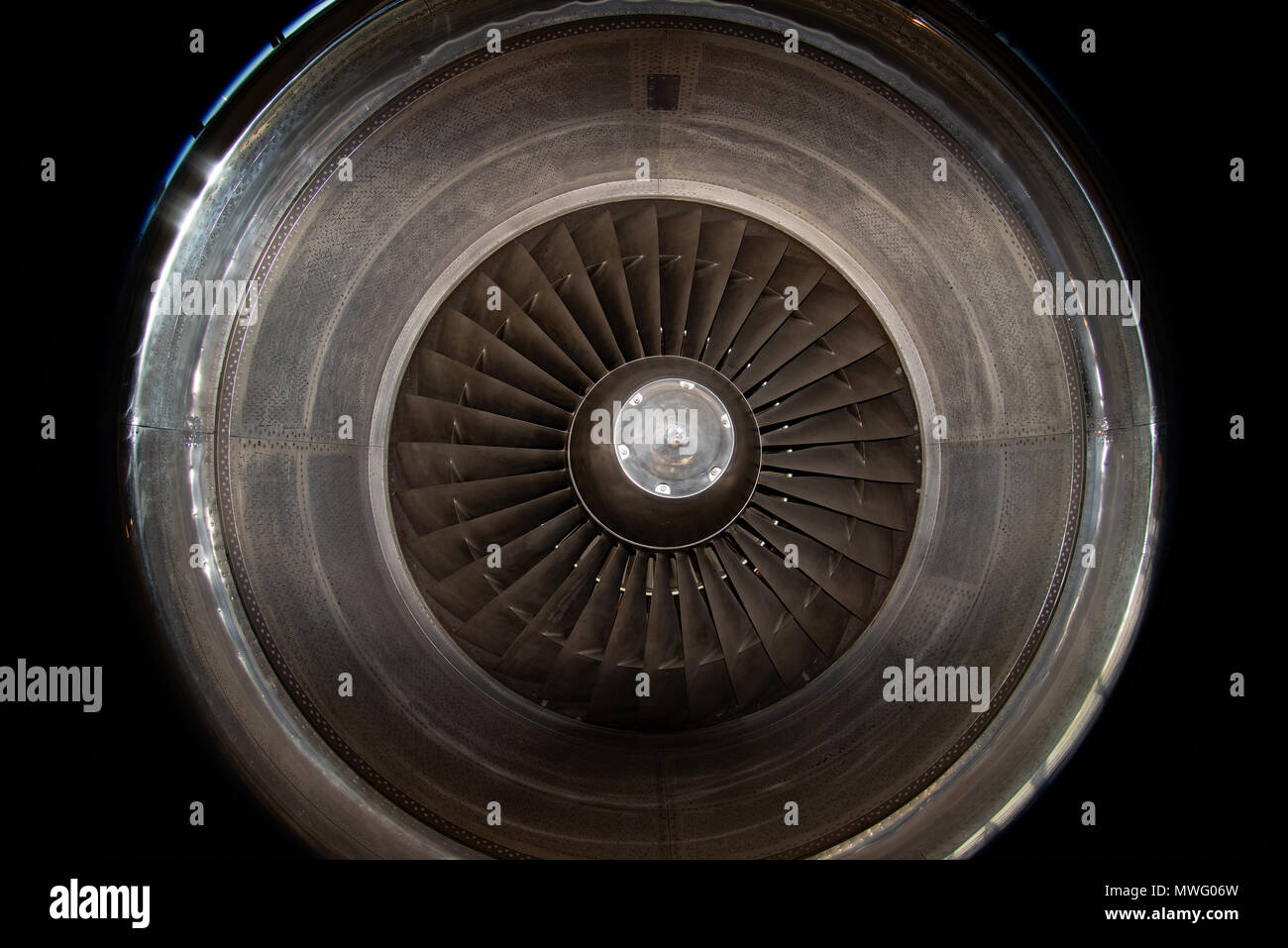 Airplane Jet gas turbine engine detail Stock Photo Alamy