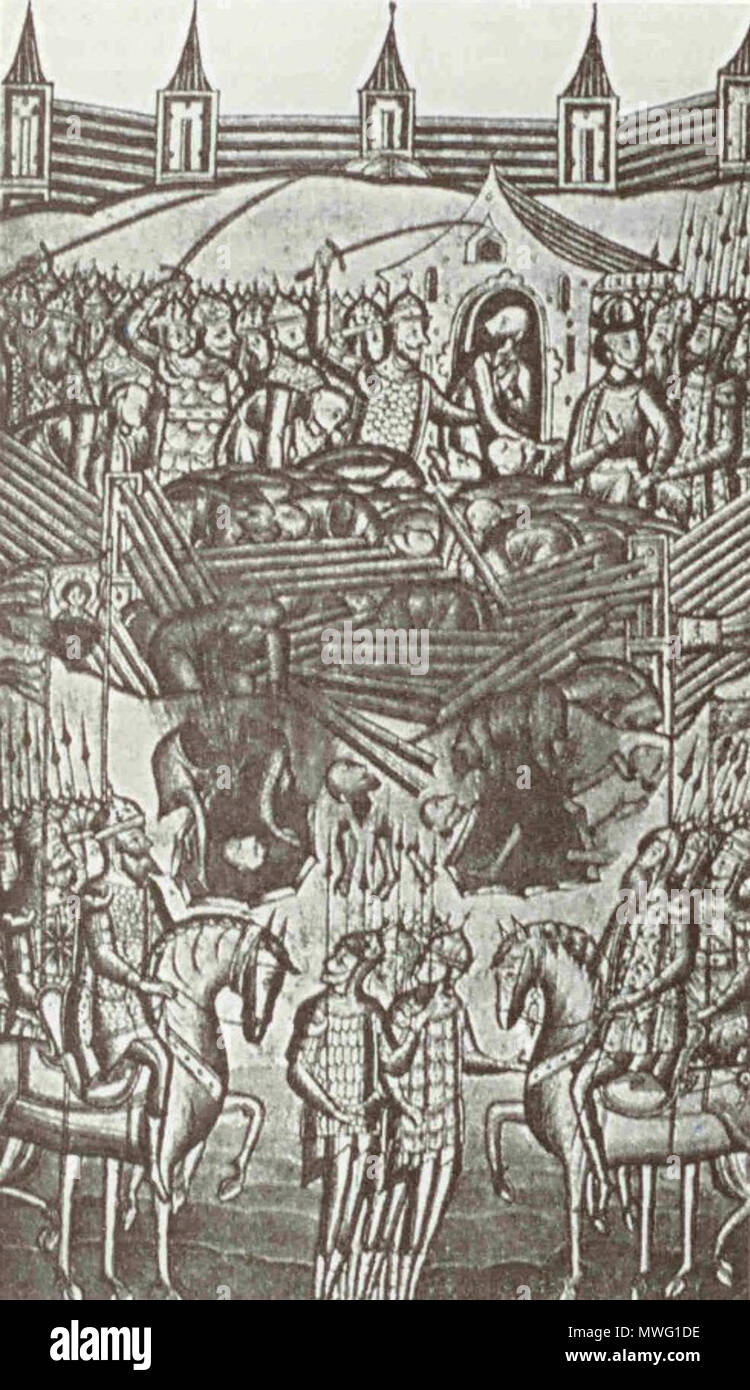 . English: Взятие Киева монголами в 1240 году . 16th century. русский ...