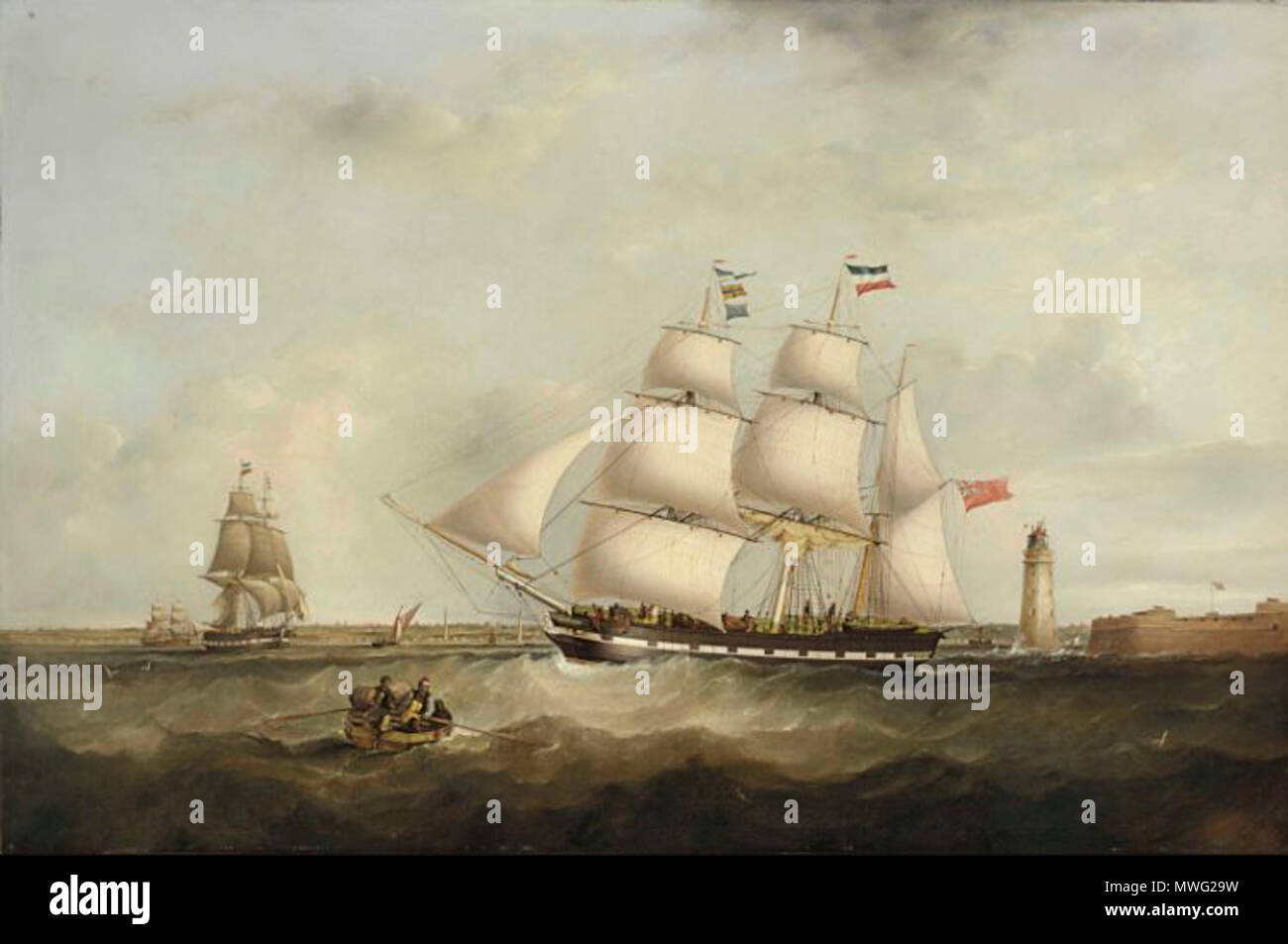 . The 'Gazelle' entering the Mersey     592 The 'Gazelle' entering the Mersey Stock Photo