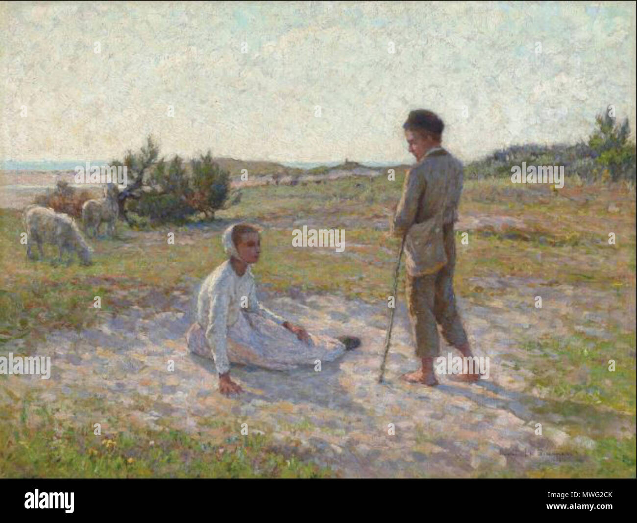 .  Français : Sur les dunes, Etaples  . Painted in 1888  581 Sur les dunes, Etaples Stock Photo