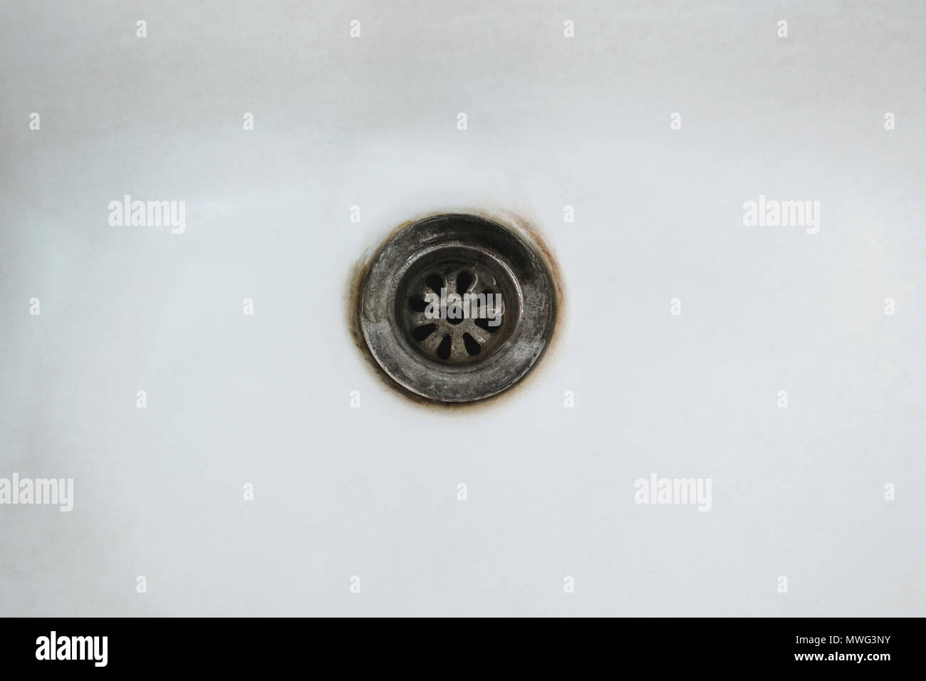 Bathroom interior and white wash basin, Top view of the wash bowl and