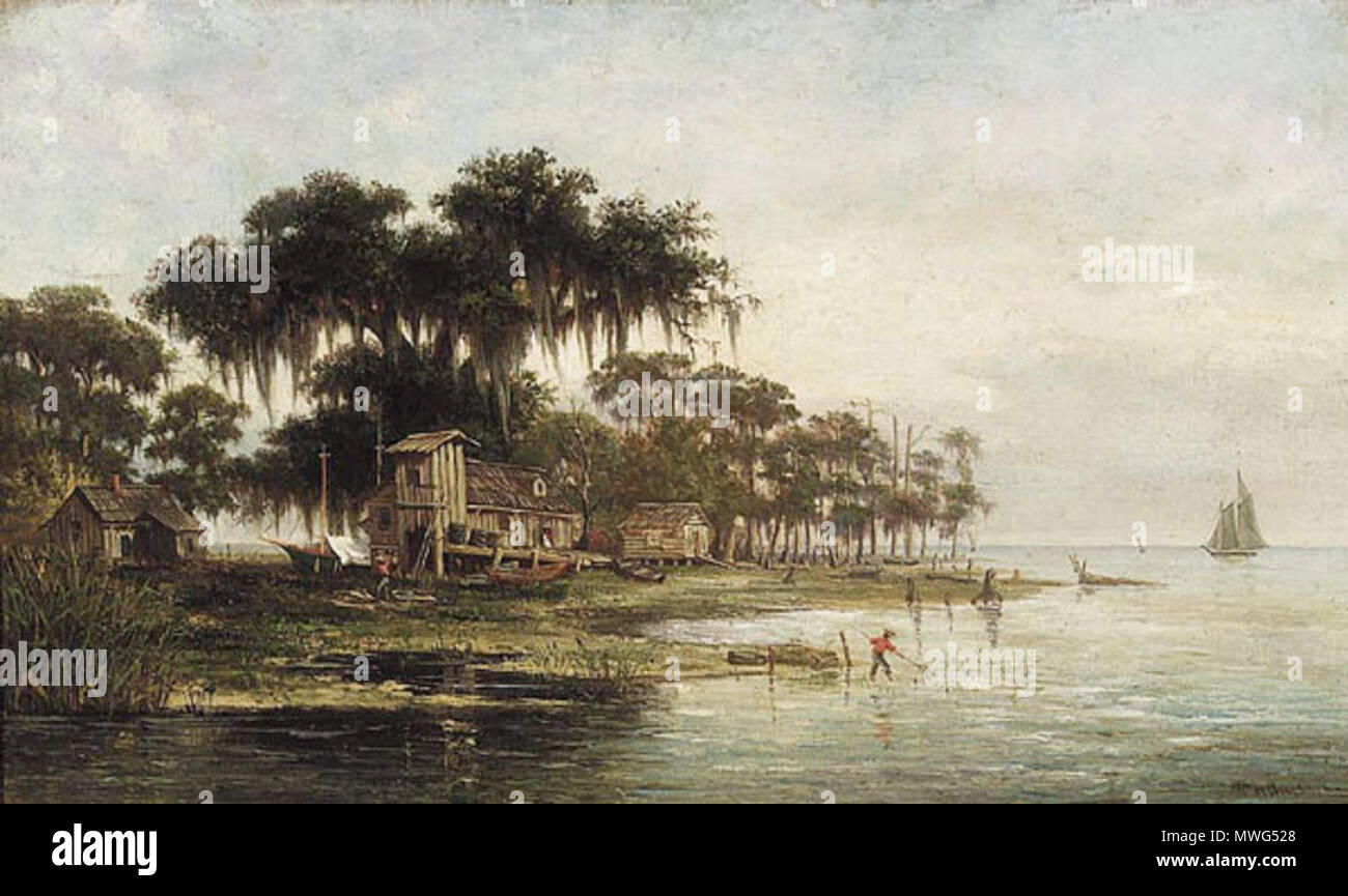 . 'Lake Pontchartrain', 19th century painting by William Henry Buck