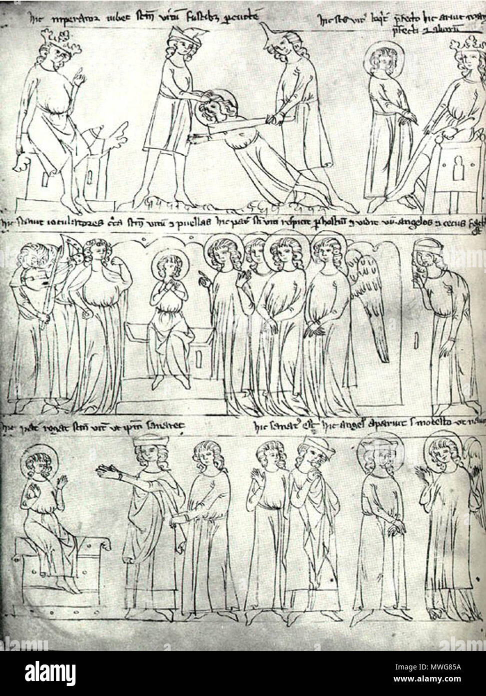 . Čeština: Svatý Vít a kejklíři . 14th century. Anonymous 370 Liber3 vit Stock Photo