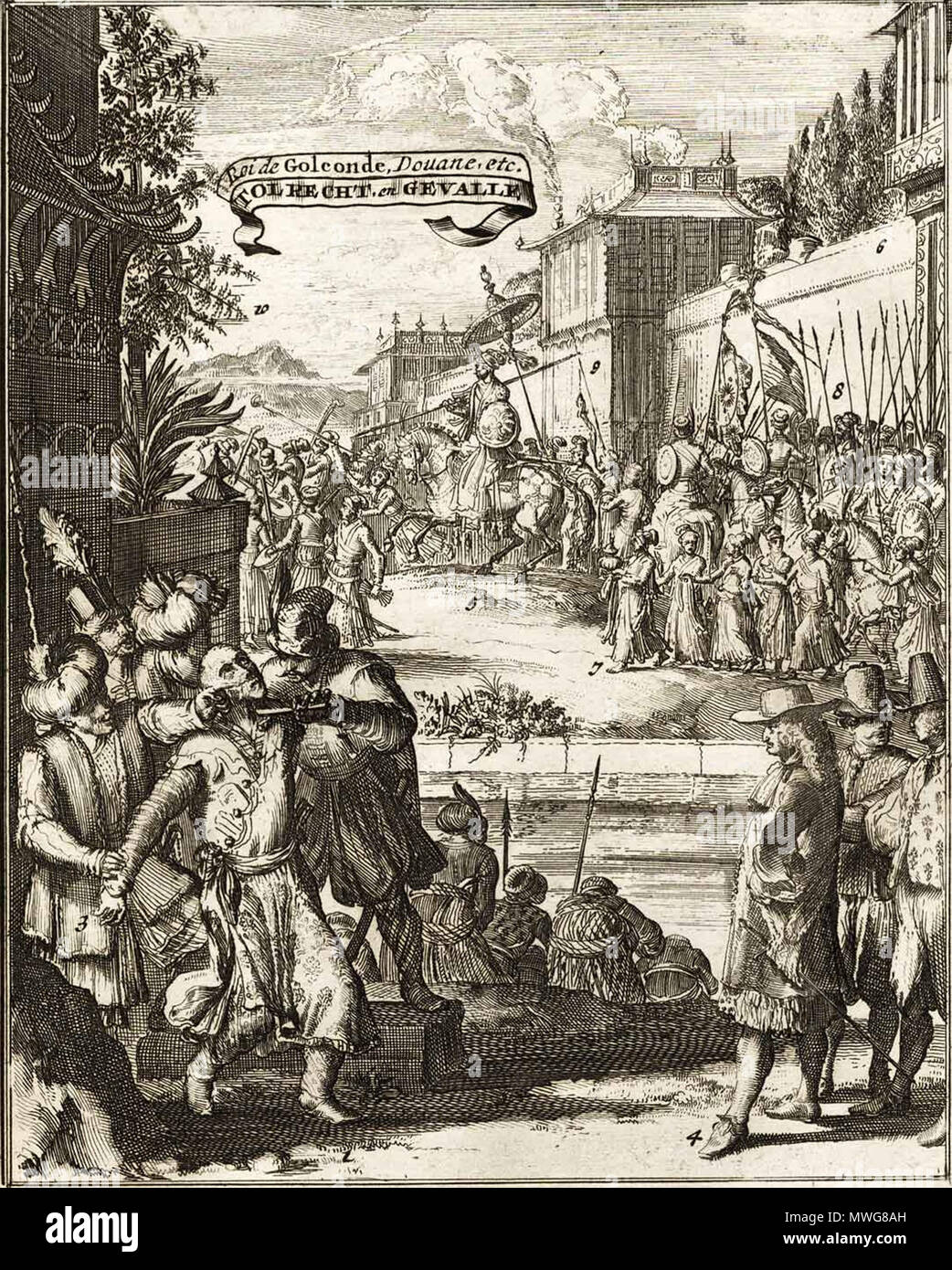 English Life at the court of the King of Golconda including the fabled diamond mines from La galerie agreable du monde etc. Tome premier des Indes Orientales. published by P. van