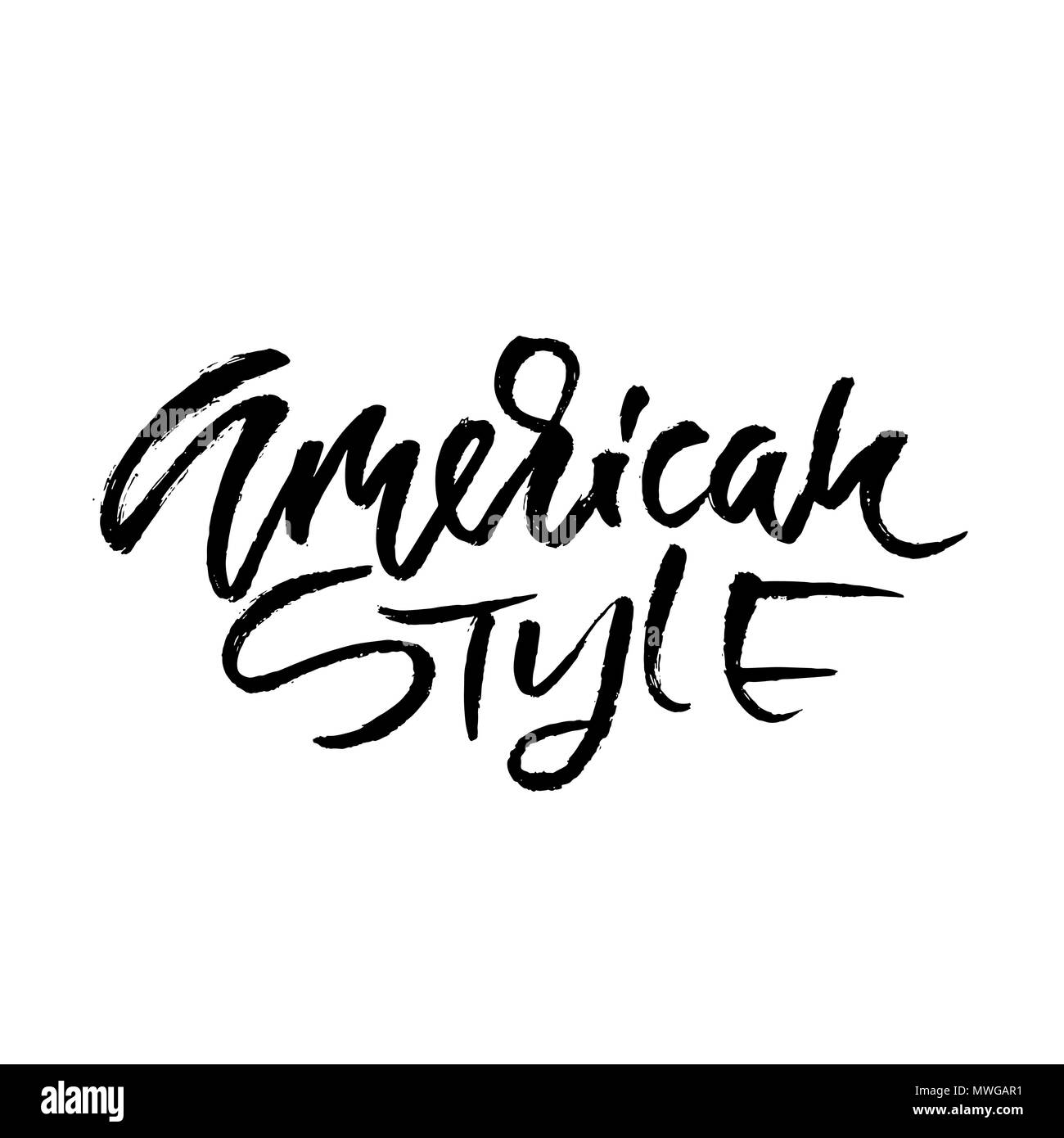American style. Go to the beach. Modern typography phrase. Black and white lettering for summer