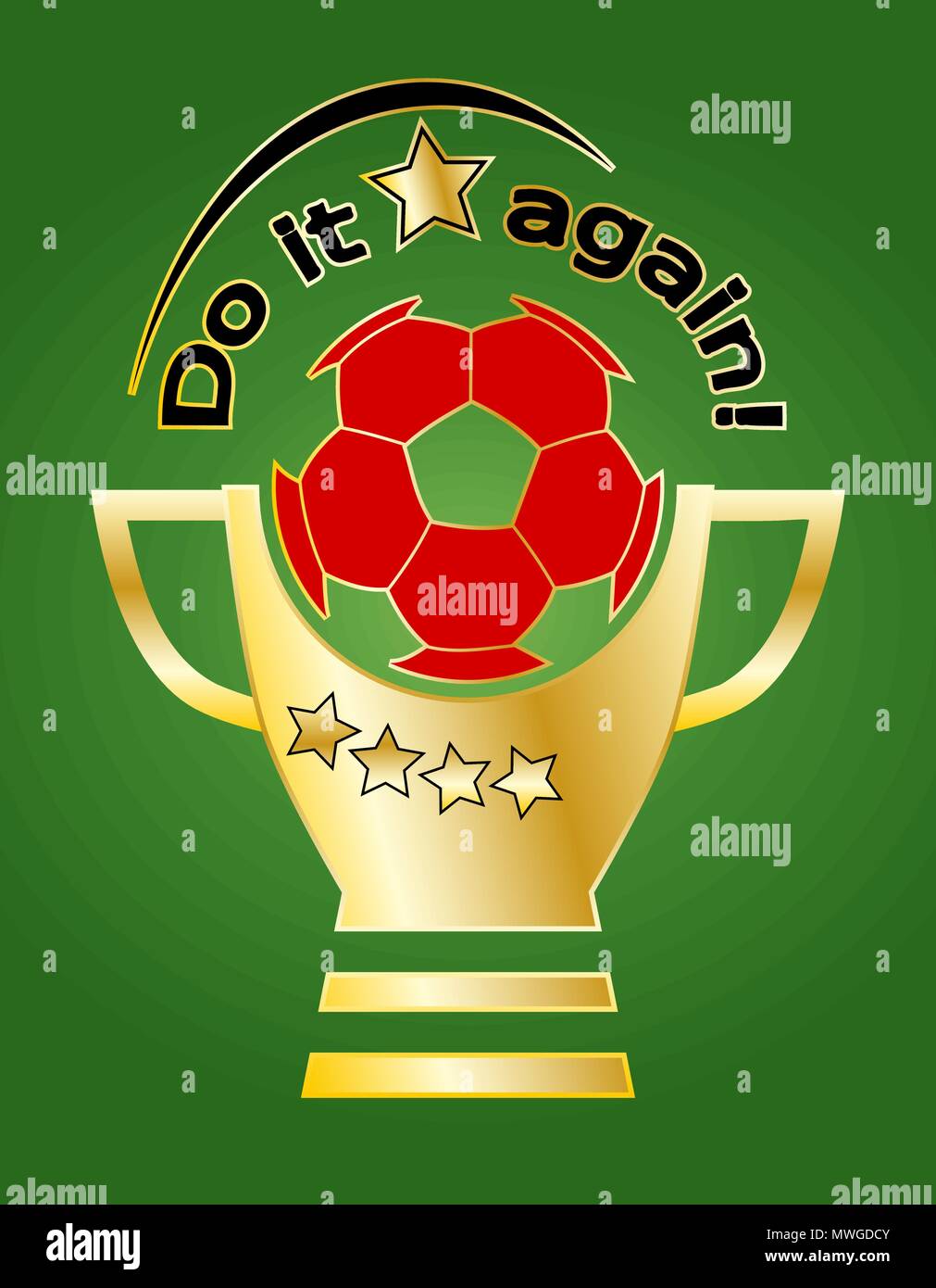 Soccer trophy with the German colors Black, Red, Gold Soccer competition icon Stock Vector