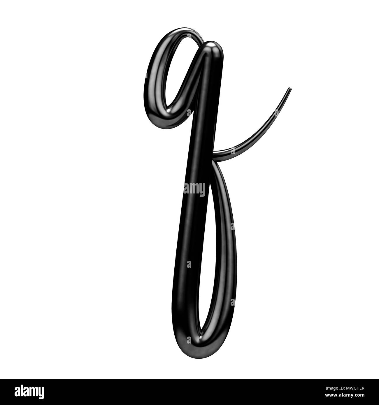 Letter Q black handwritten script font. 3D Rendering Stock Photo Alamy