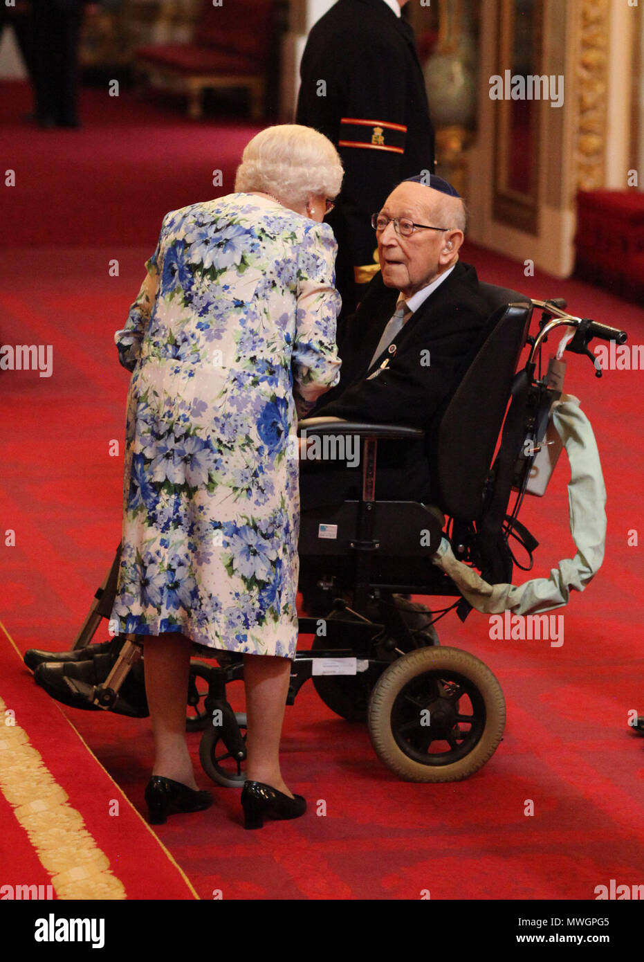 Lieutenant Colonel Mordaunt Cohen 101 Is Made An Mbe Member Of The Order Of The British Empire By Queen Elizabeth Ii For Services To Second World War Education During An Investiture Ceremony